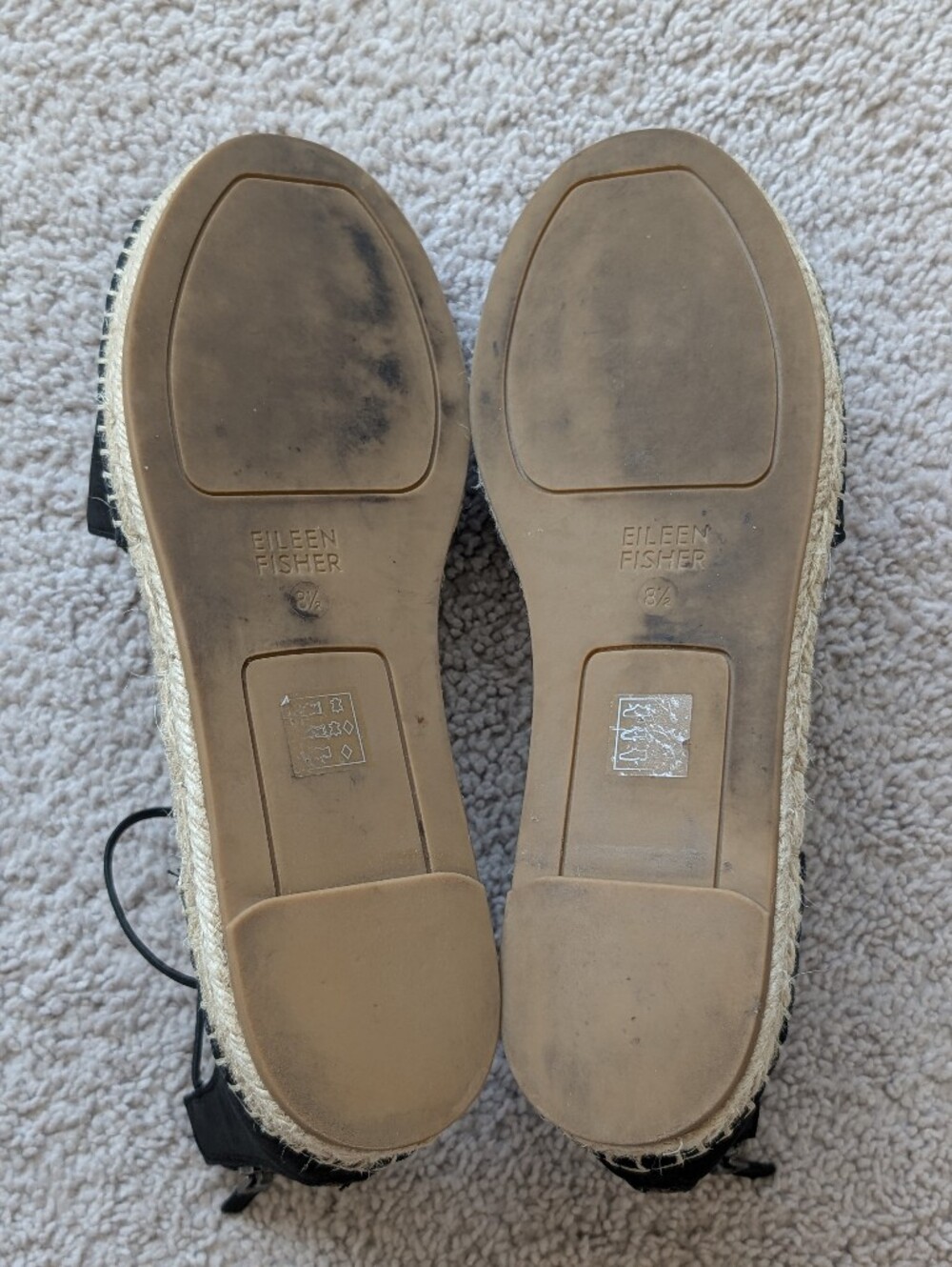 Eileen Fisher Lee D'Orsay Women's 8.5 Espadrille Black Sandals Flat Shoes - Picture 11 of 12